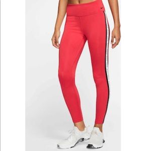 NikeTrack Red Side Logo Leggings - Dry Fit